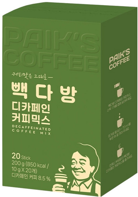 빽다방 디카페인 커피믹스, 10g, 1개, 20개입