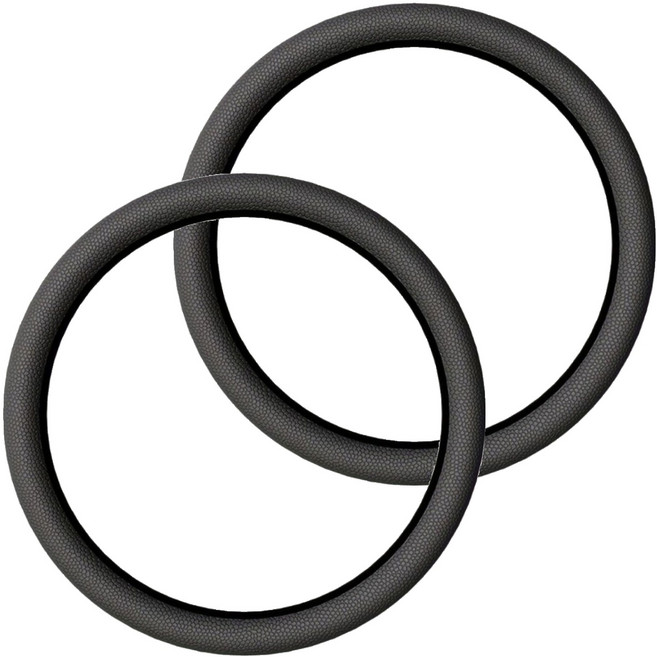 아케이바이 고급형 논슬립 자동차 핸들커버 2p, 블랙