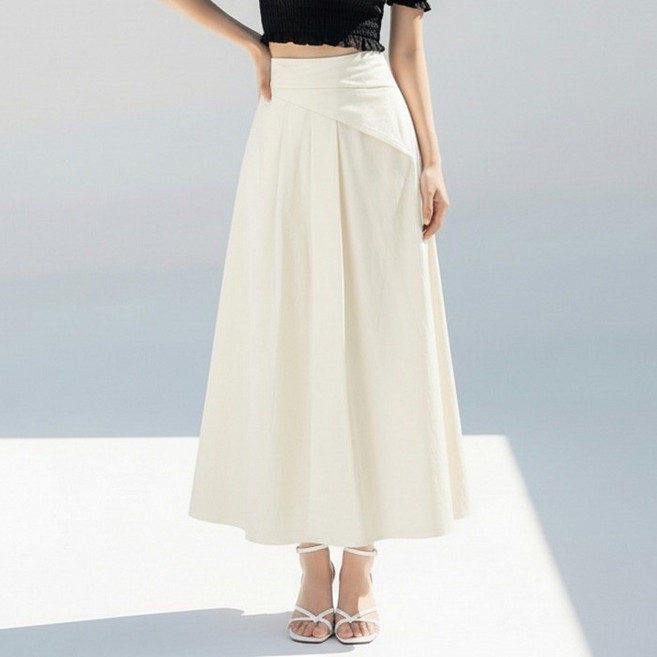 페이퍼먼츠 마젤 꾸안꾸 랩 핀턱 A라인 스커트 14730