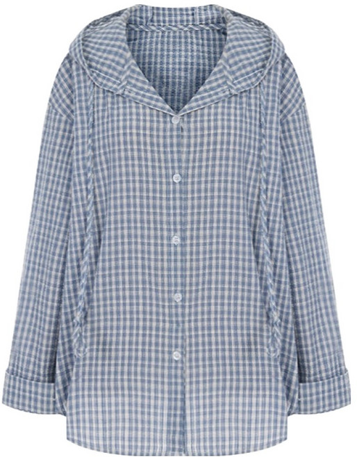 샐리 여성용 시어서커 루즈핏 후드 셔츠 자켓 I6A-CJK009