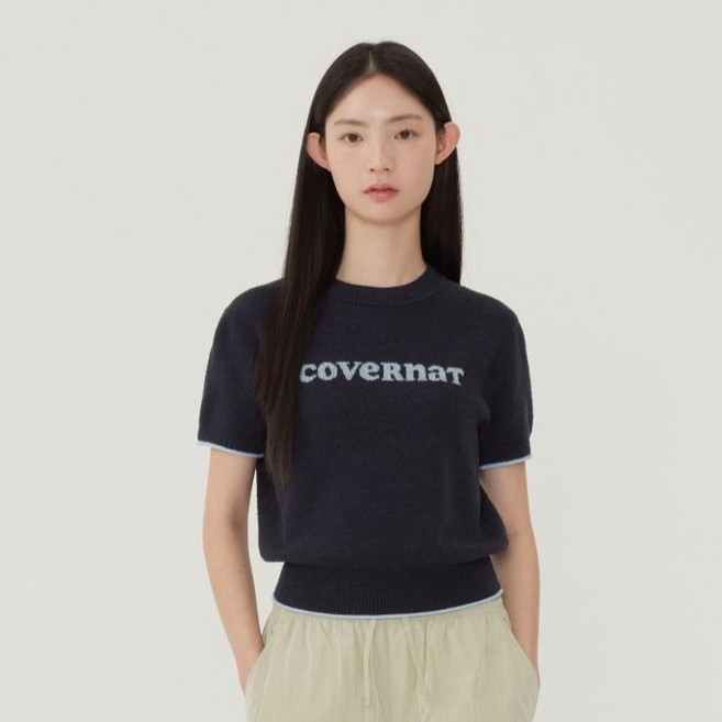 COVERNAT WOMAN Cooper Logo 短袖針織衫