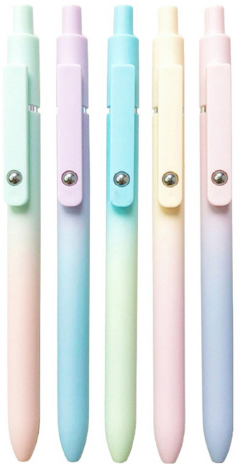 ZENNYTH 퀵 드라이 다오완스 오로라 젤펜 5종 세트 0.7mm, Aurora(바디), Black(잉크), 1세트