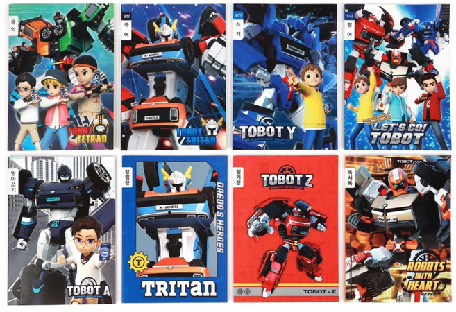 또봇 초등노트 국어 + 쓰기 + 영어 + 받아쓰기 + 음악 + 알림장 + 일기장 + 독서록 세트, 혼합색상, 1세트