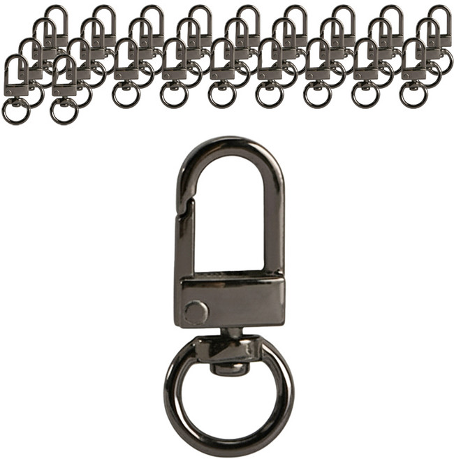 마켓피아 회전형 가방 연결 부자재 열쇠고리, 건 블랙, 40개