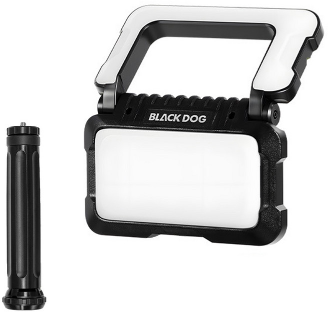BLACK DOG 黑狗 哨影 雙光源戰術摺疊露營燈 4800mAh 附三角支架, 夜幕黑, 1個