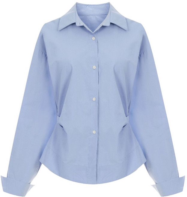 티뷰 여성용 사이드 핀턱 카라 셔츠 V6A-CSH006