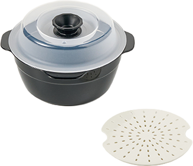 이지앤프리 쿡세이프 전자레인지 조리용기 2종 세트 650ml, 블랙, 1세트