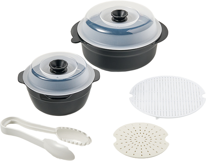 이지앤프리 쿡세이프 전자레인지 조리용기 5종 세트, 블랙, 1세트