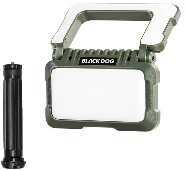 BLACK DOG 黑狗 哨影 雙光源戰術摺疊露營燈 4800mAh 附三角支架, 松霧綠, 1個