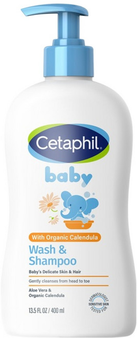 세타필 베이비 워시 앤 샴푸 카렌듈라, 1개, 400ml