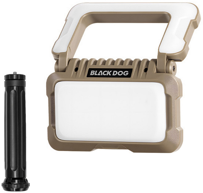 BLACK DOG 黑狗 哨影 雙光源戰術摺疊露營燈 4800mAh 附三角支架, 沙漠黃, 1個