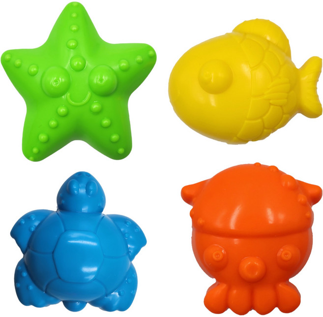 키즈망고 바다친구들 스탬프 몰드 모래놀이 도구 세트 120g, 랜덤발송, 1세트