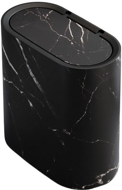 예스원 모던 그래픽 슬림 인테리어 휴지통, 블랙