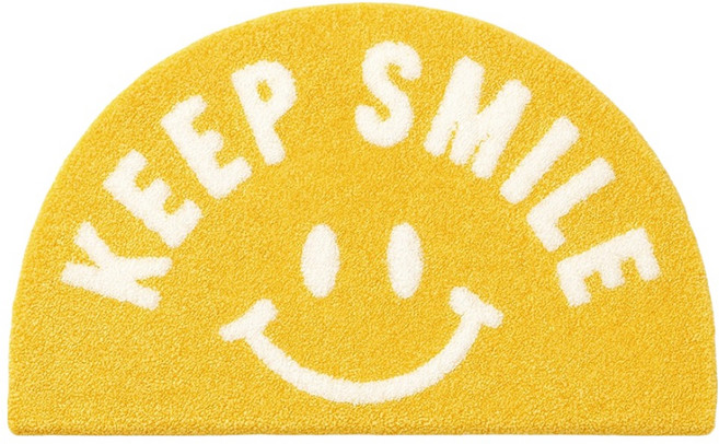 할인바이할인 킵스마일 극세사 욕실 발매트, 트위티옐로우