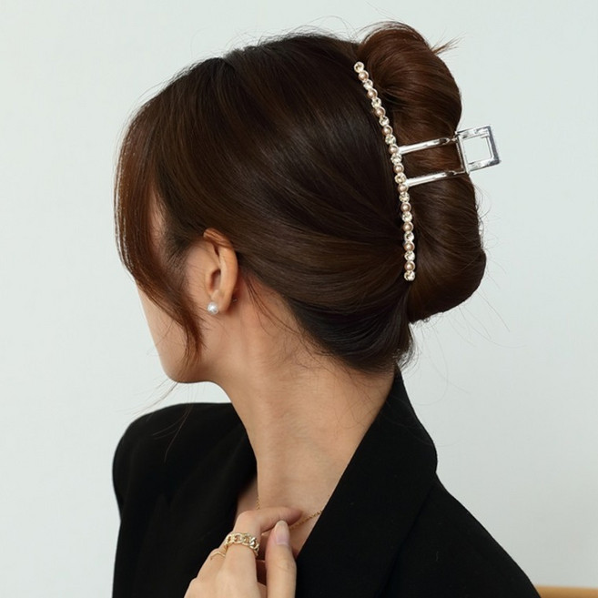 수스다 믹스 일자 메탈 유광 헤어 집게핀