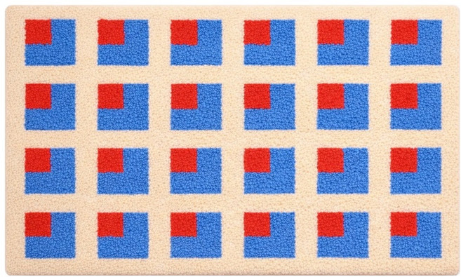 할인바이할인 레트로 극세사 욕실 발매트, 선셋레드