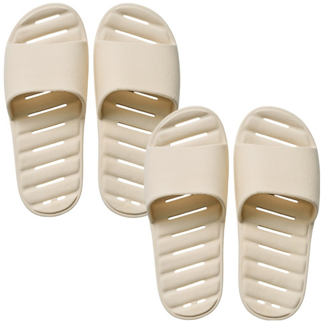 팬톤홈퍼니싱 CMYK 미끄럼방지 안전 딱붙 욕실화, 아이보리, 2개