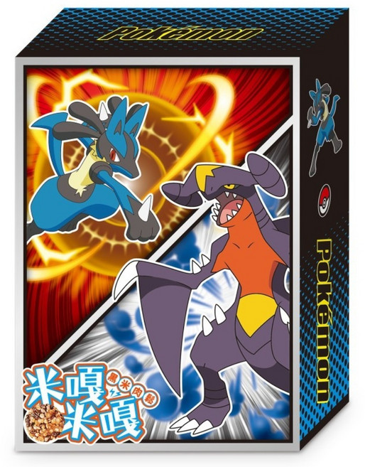 PoKeMoN 寶可夢 米嘎米嘎 黑米肉鬆 路卡利歐&烈咬陸鯊, 65g, 1個