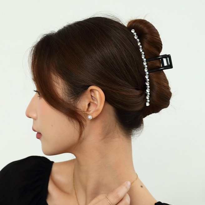 수스다 믹스 일자 메탈 유광 헤어 집게핀