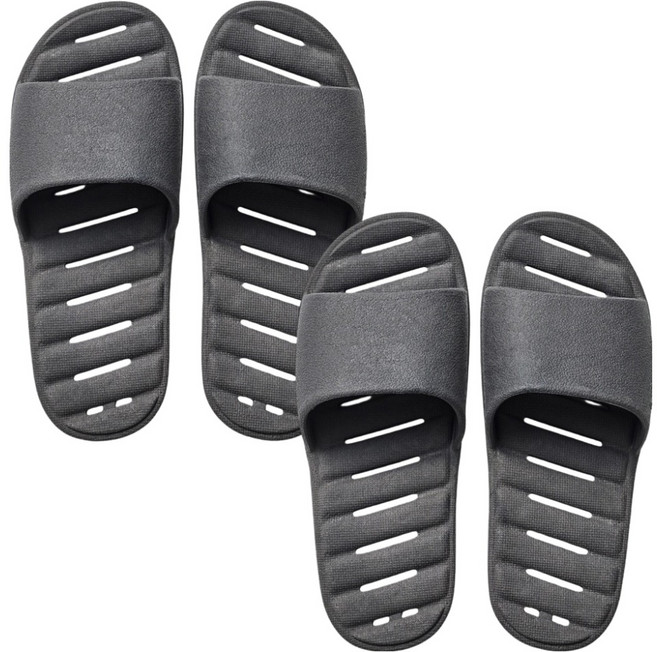 팬톤홈퍼니싱 CMYK 미끄럼방지 안전 딱붙 욕실화, 차콜, 2개