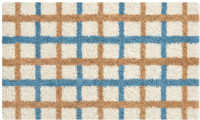 할인바이할인 레트로 극세사 욕실 발매트, 믹스그리드