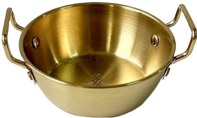 프렌치마르스 심플홈 손잡이 스테인레스 냄비접시 소 MMM3767, 골드, 1개