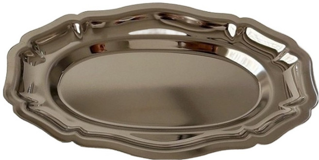 프렌치마르스 유럽풍 스테인레스 플레이트 트레이 MMM3768, 실버, 1개