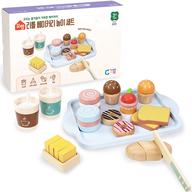 가베가족 꼬뺑 리틀 베이커리 놀이 세트 KS6237, 1세트, 혼합색상