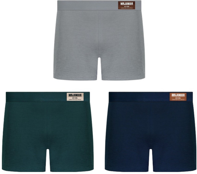 엠알주니어 냉장고섬유 액티쿨 인견 트렁크 팬티 3종 세트