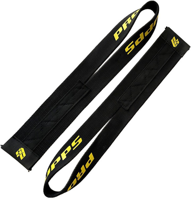 순잠 PROSUPPS 전문 데드리프트 리프팅 스트랩, 블랙옐로우, 2개