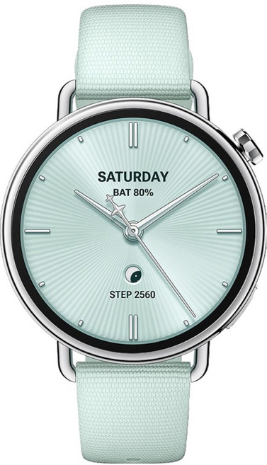 샤오미 플루오르고무 스트랩 워치 S4, 민트 그린, 41mm, 블루투스