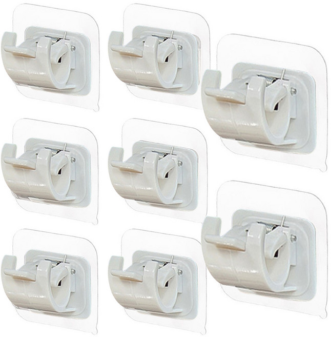 김용석생활연구소 무타공 벽부착 압축봉 홀더 A 8p, 화이트