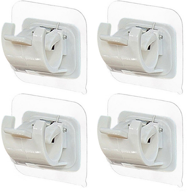 김용석생활연구소 무타공 벽부착 압축봉 홀더 A 4p, 화이트