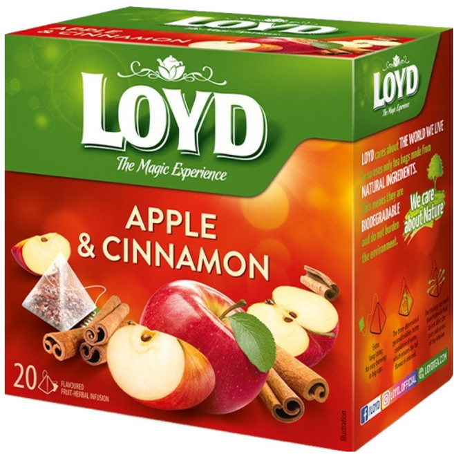 LOYD 애플 앤 시나몬 인퓨전 티백, 2.25g, 1개, 20개입