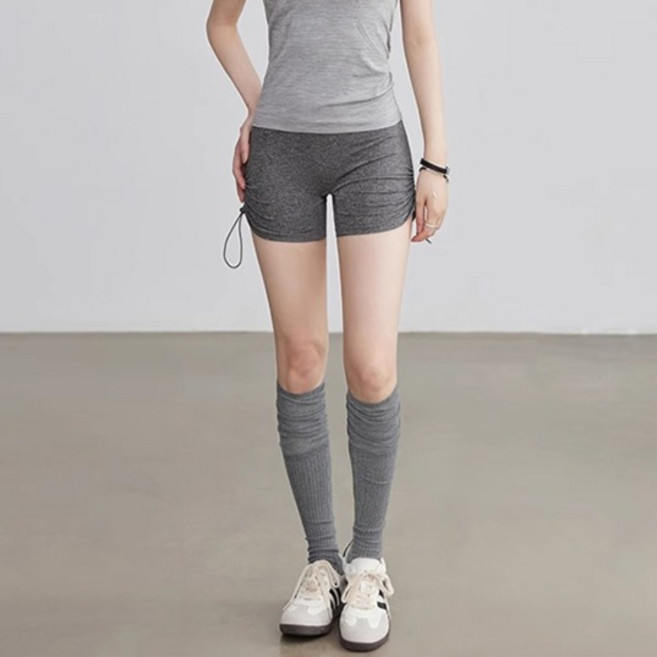 씨오브비 여성용 셔링 힙업 하이웨스트 요가 쇼츠