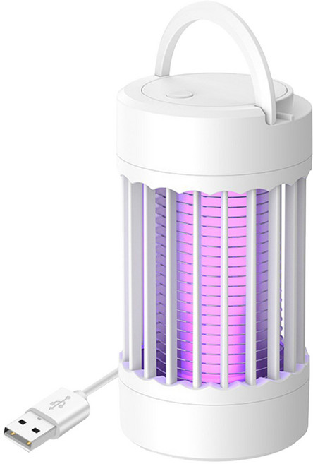 couselect USB電擊捕蚊器 紫光誘蚊 小夜燈設計 Type-C充電 白色, 單一商品
