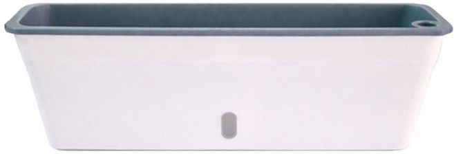 데이지안 저면관수 자동급수 직사각형 화분, 화이트 + 그레이, 1개