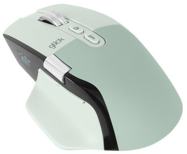 지클릭커 저소음 무한휠 가로휠 블루투스 무선 마우스, 그린