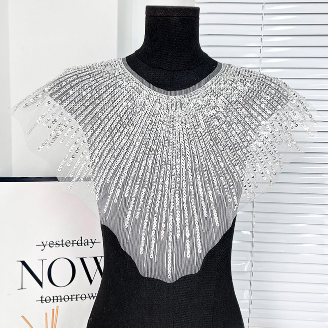 마켓피아 밸리댄스 스팽글 장식 레이스 숄 케이프