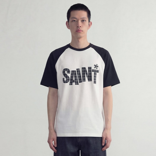 saintpain 男款 Saint 圖案重磅拉克蘭短袖T恤