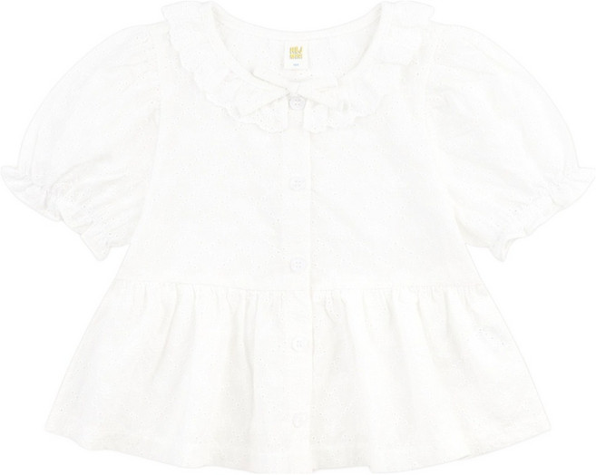 헤이미니 코튼 블룸 레이스카라 블라우스