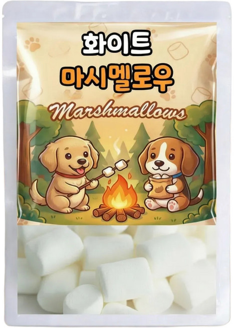 부드럽고 폭신한 달콤쫀득 화이트 마시멜로우, 500g, 1개