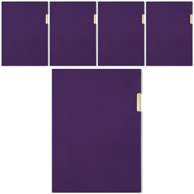 비팬시 프리미엄 PU가죽 L홀더화일 A4, 퍼플, 5개