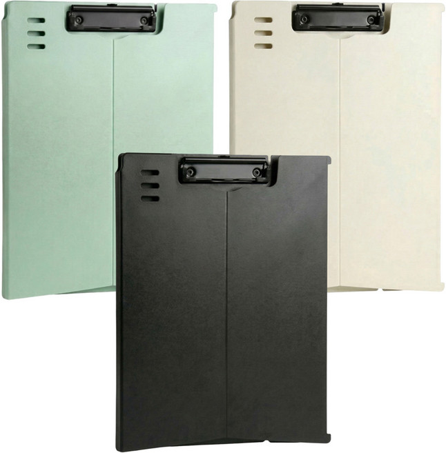 하비소 투웨이 스탠딩 클립보드 A4 3종 세트, 1세트, 매트블랙, 민트, 아이보리
