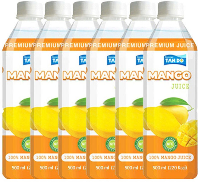 TANDO 망고 주스, 6개, 500ml