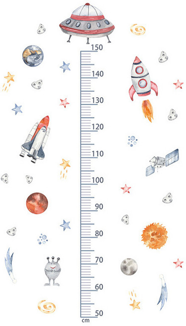 LANO 키재기 벽 스티커, 우주 로켓