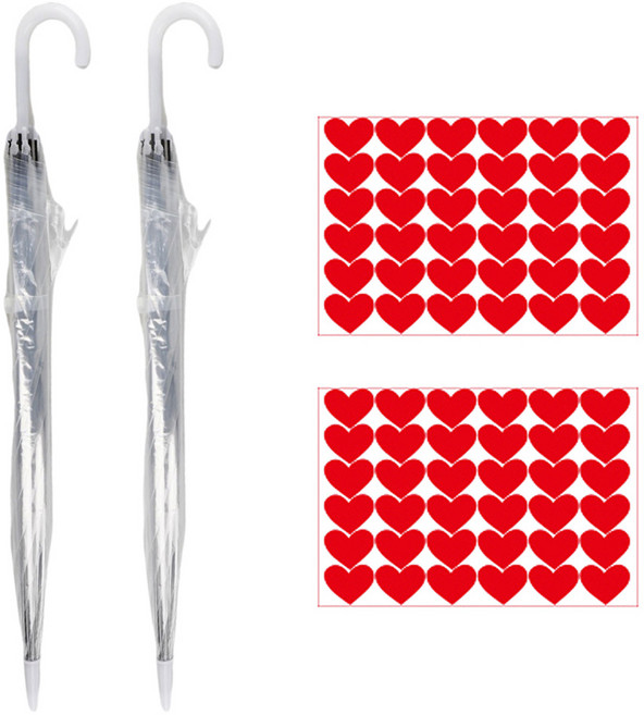 메이크문구 하트 우산꾸미기 세트, 혼합색상, 2세트