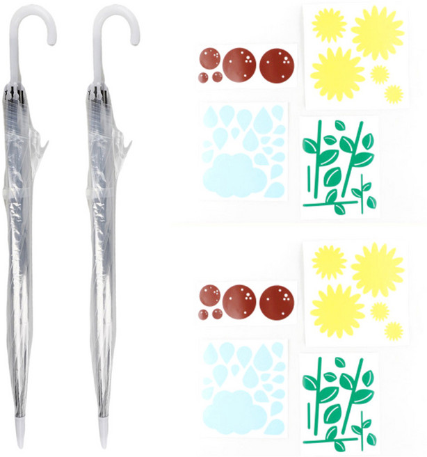 메이크문구 해바라기 우산꾸미기 세트, 혼합색상, 2세트