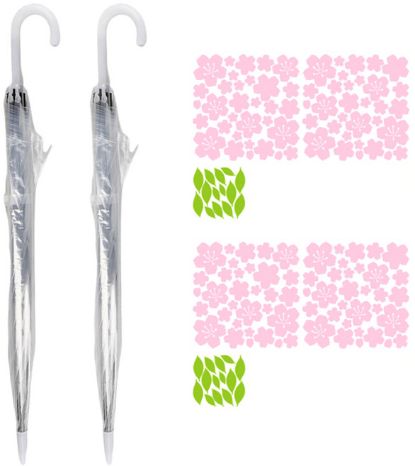 메이크문구 벚꽃 우산꾸미기 세트, 혼합색상, 2세트