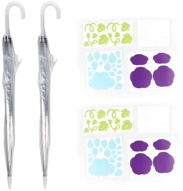 메이크문구 나팔꽃 우산꾸미기 세트, 혼합색상, 2세트